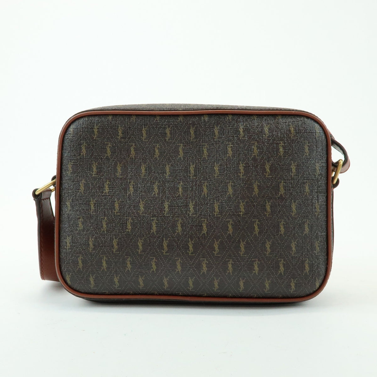 Saint Laurent Le Monogramme Camera Monogram All Over Coated Canvas And Leather Brown Canvas Handbag (Pre-Owned)