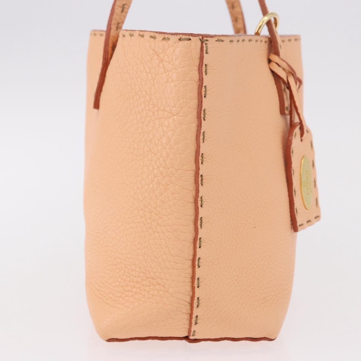 Fendi Selleria Carla Leather Orange Leather Tote Bag Bag (Pre-Owned)
