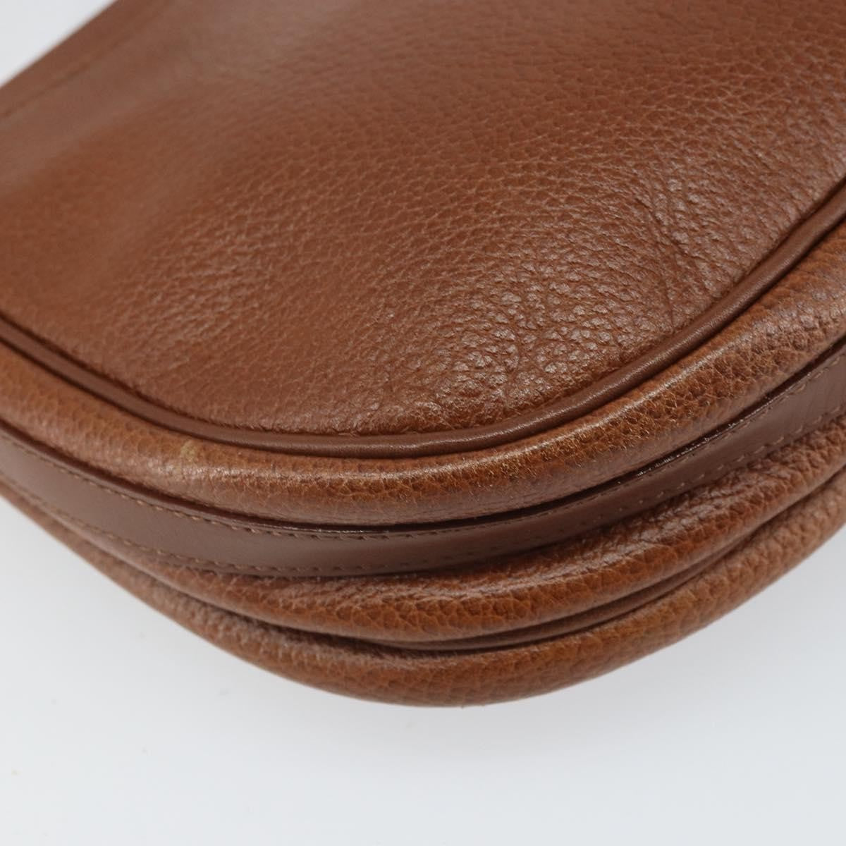 Burberry Vintage Vintage Check Coated Canvas Brown Leather Shoulder Bag Bag (Pre-Owned)