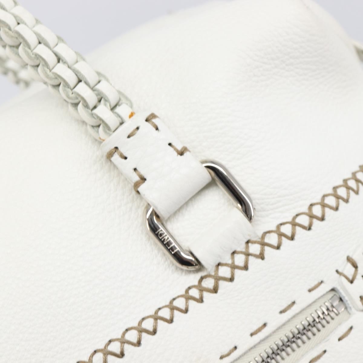 Fendi Selleria 2Bag Leather White Leather Handbag (Pre-Owned)
