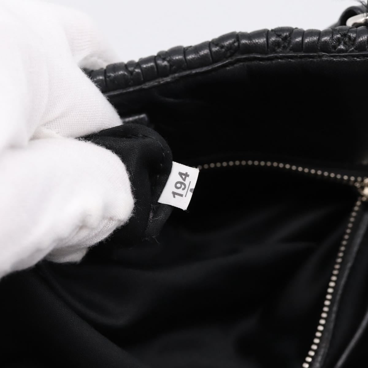Miu Miu Shopper Tote Matelasse Leather Black Leather Handbag (Pre-Owned)