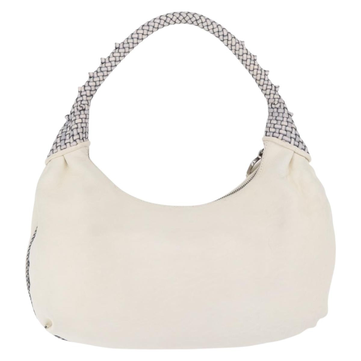Fendi Spy Pocket Hobo Leather White Leather Handbag (Pre-Owned)