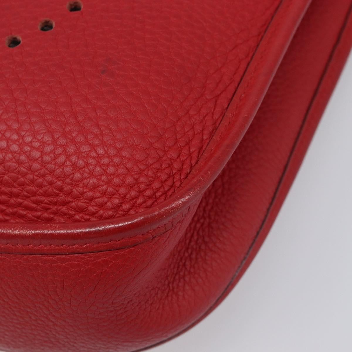 Hermes Evelyne Bag Gen Iii Clemence Red Leather Shoulder Bag Bag (Pre-Owned)