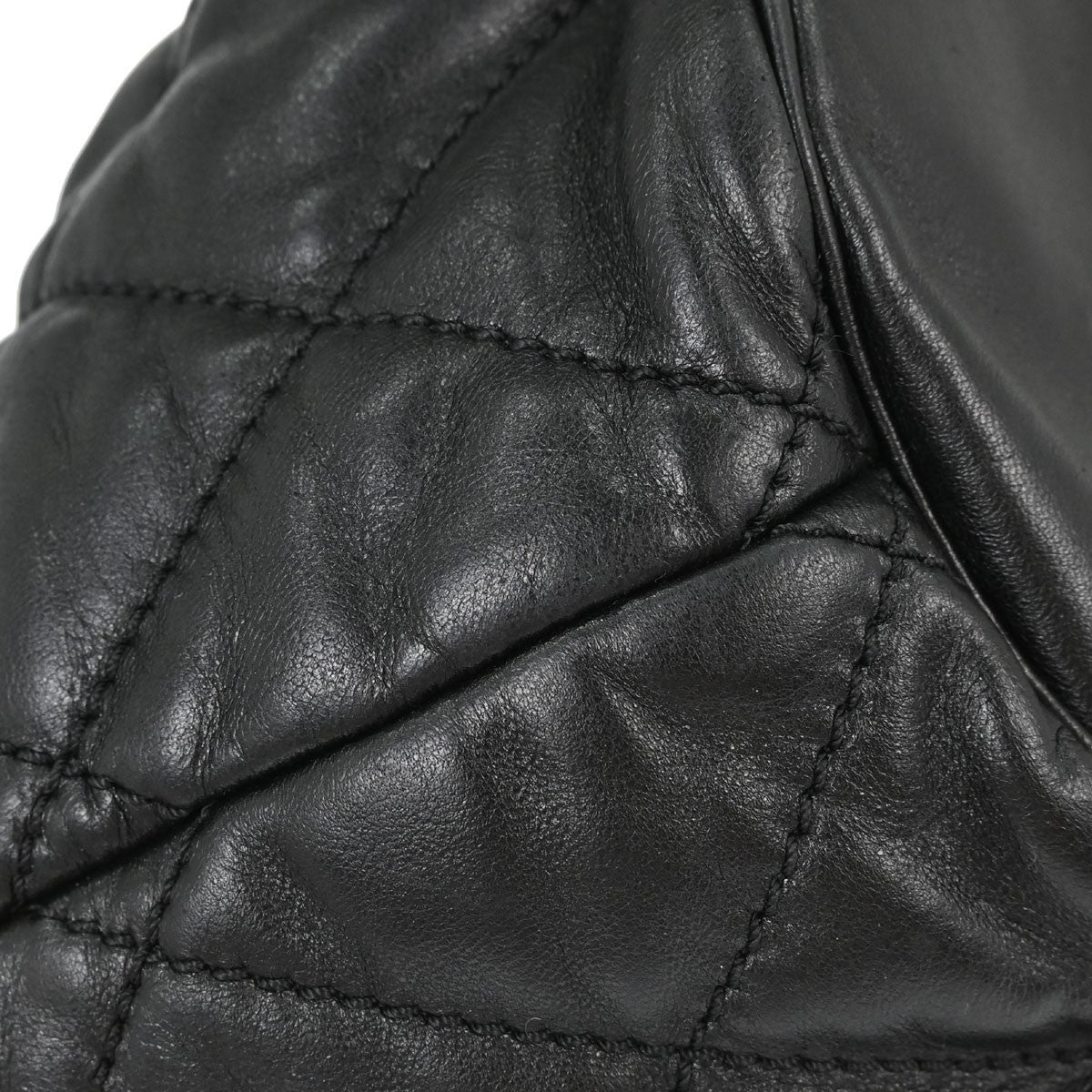 Chanel Cloudy Bundle Bowler Quilted Lambskin Black Leather Handbag (Pre-Owned)