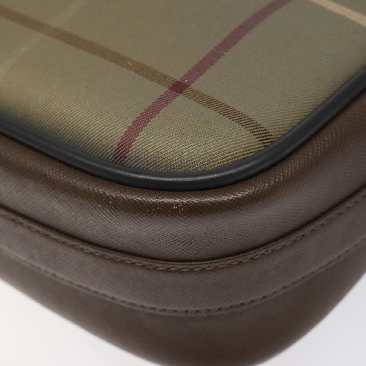 Burberry Nova Check Canvas And Leather Beige Canvas Shoulder Bag Bag (Pre-Owned)