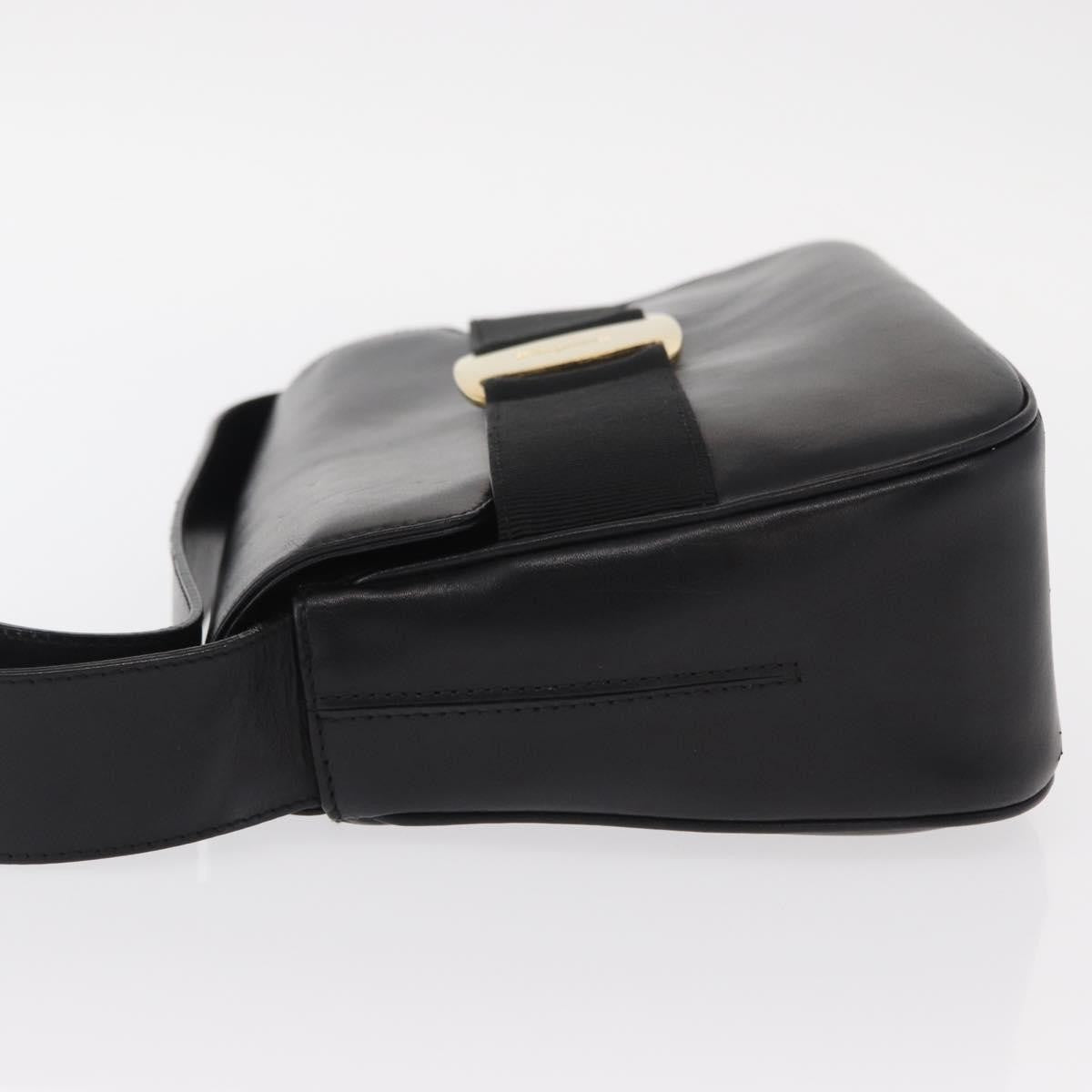 Salvatore Ferragamo Vala Leather Black Leather Shoulder Bag Bag (Pre-Owned)