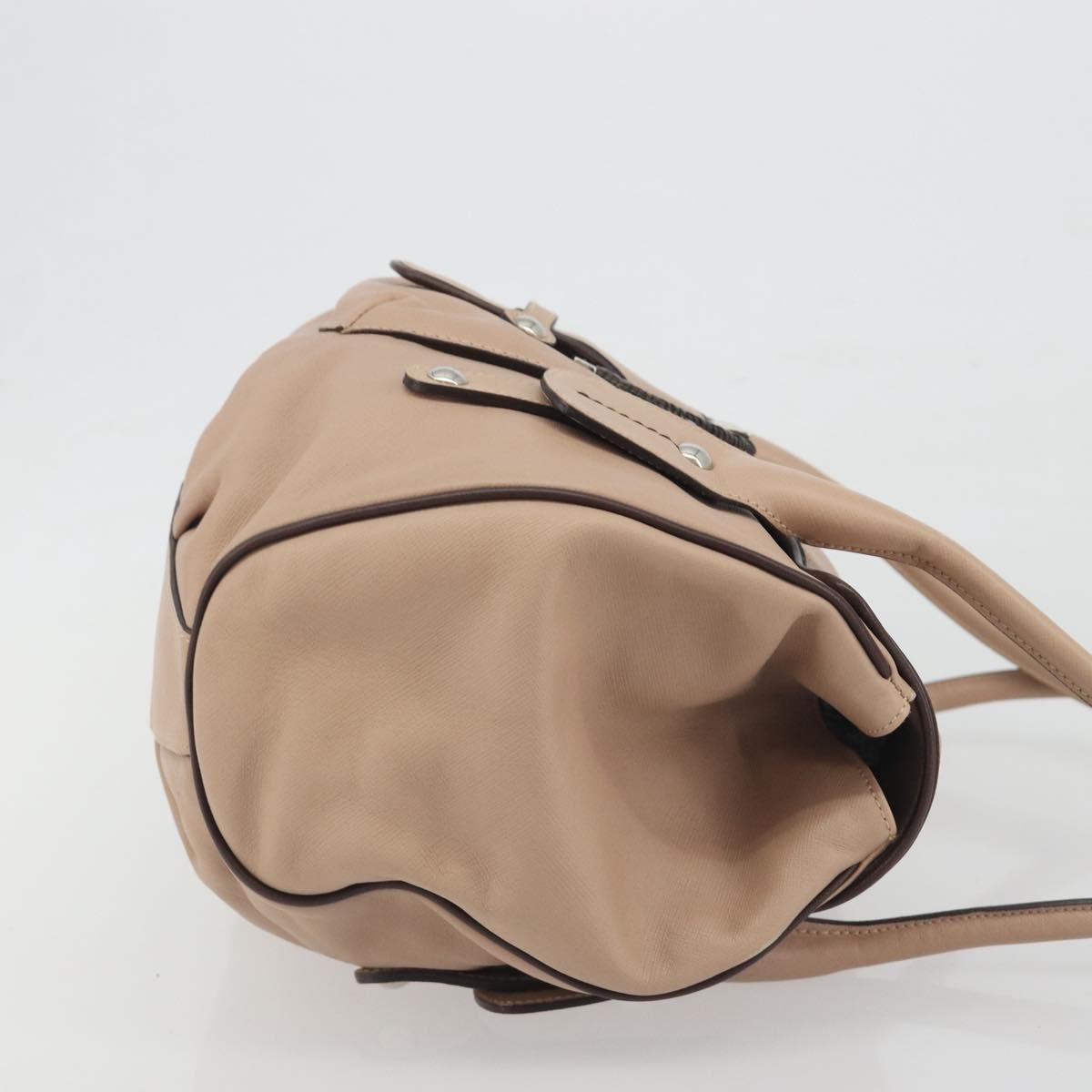 Salvatore Ferragamo Gancini Leather Beige Leather Crossbody Bag Bag (Pre-Owned)