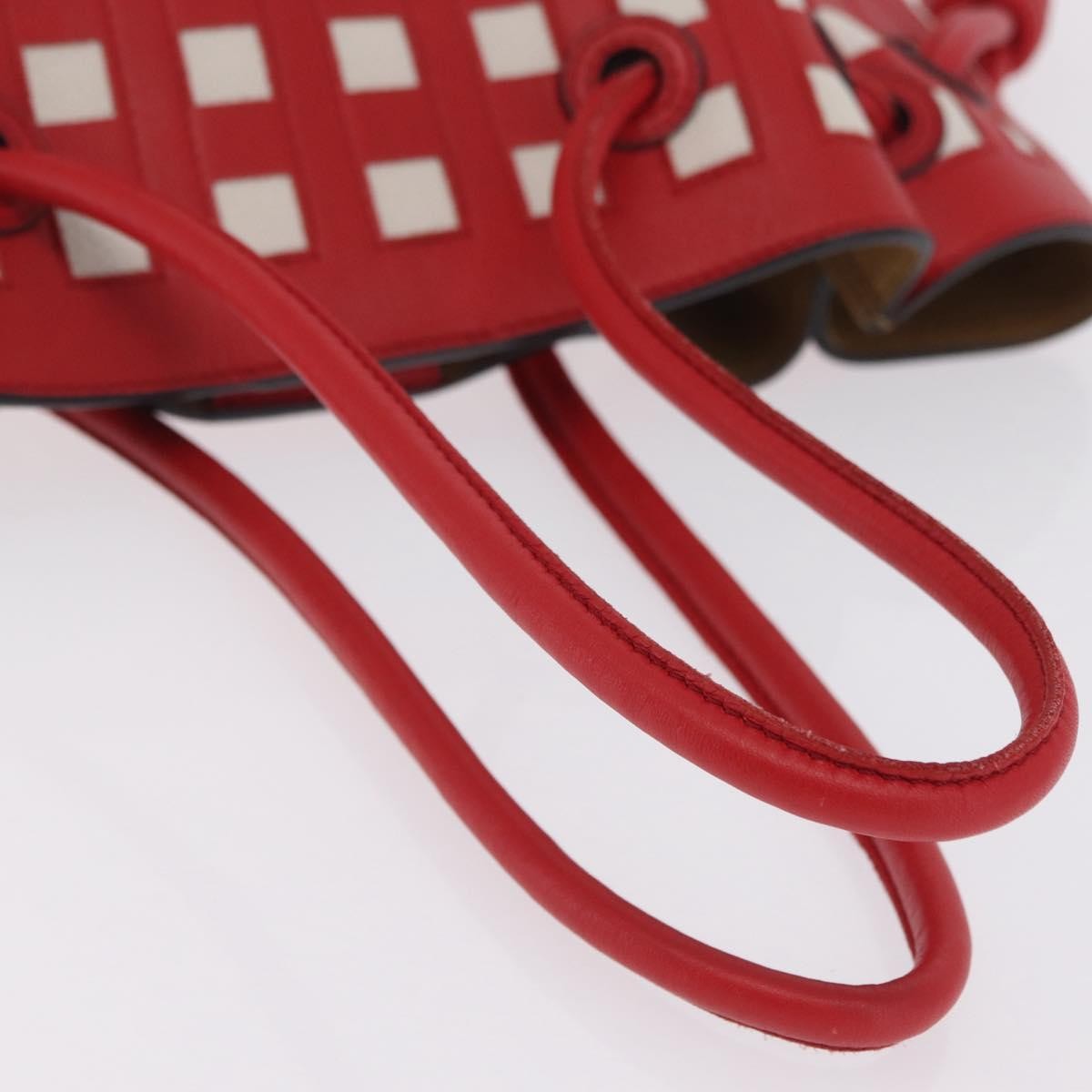 Loewe Flamenco Knot Patchwork Leather Red Leather Handbag (Pre-Owned)