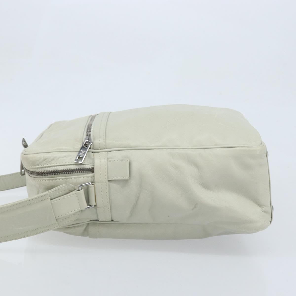 Louis Vuitton Clarkson Messenger Monogram Shadow Leather White Leather Handbag (Pre-Owned)