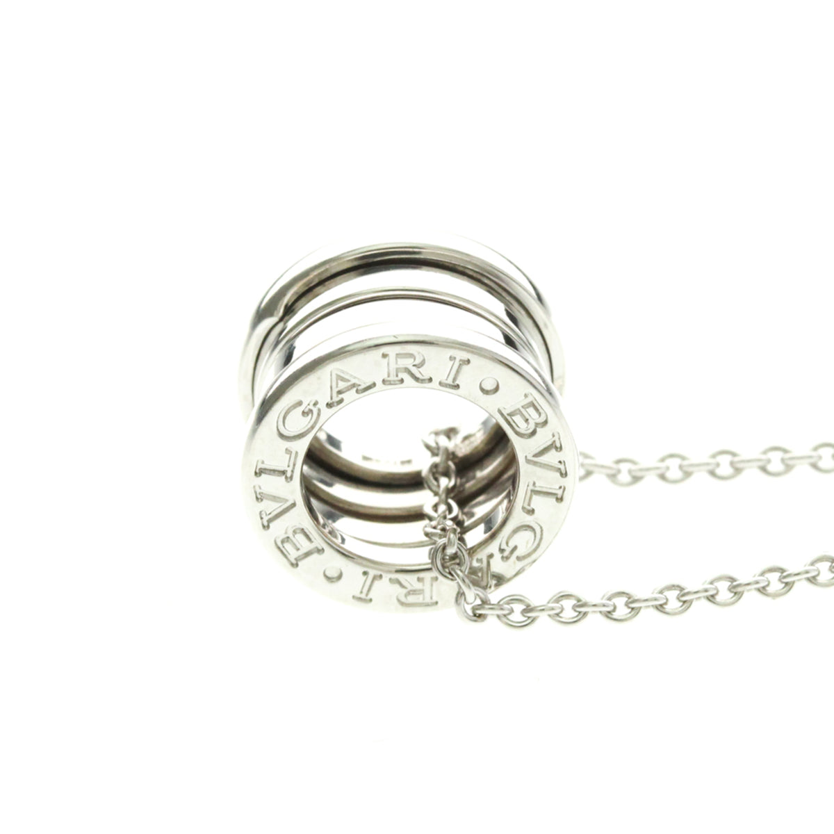 Bvlgari B.Zero1 Pendant 18K White Gold Silver White_Gold Necklace Jewelry (Pre-Owned)
