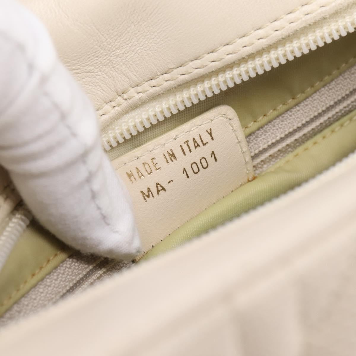 Christian Dior Vintage Leather White Leather Tote Bag Bag (Pre-Owned)