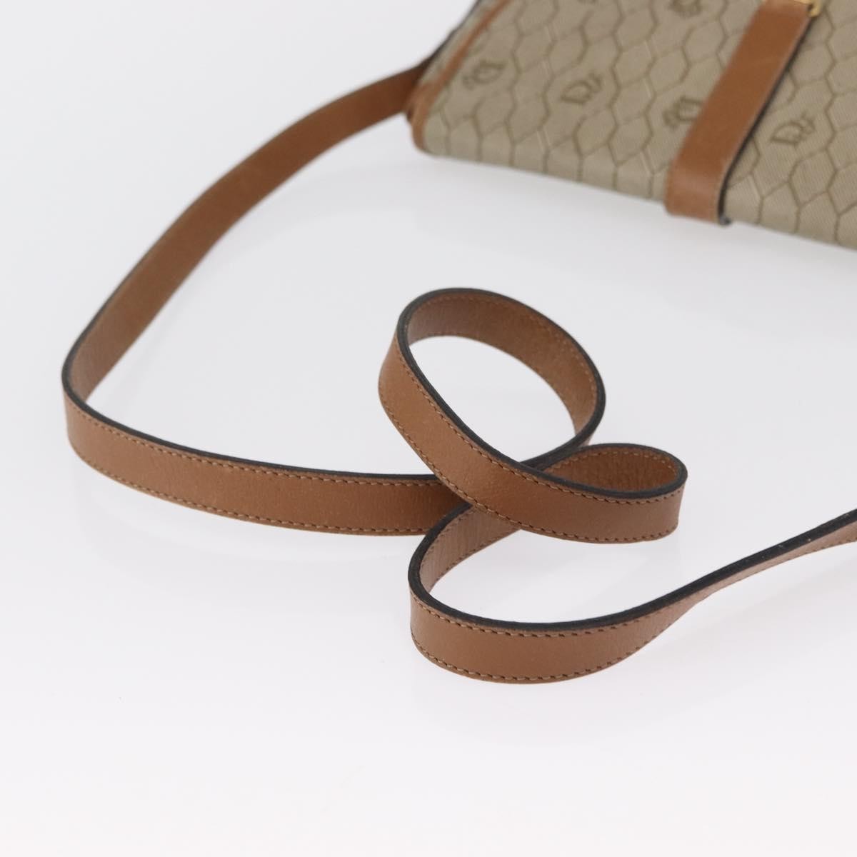 Christian Dior Vintage Honeycomb Canvas And Leather Beige Canvas Shoulder Bag Bag (Pre-Owned)