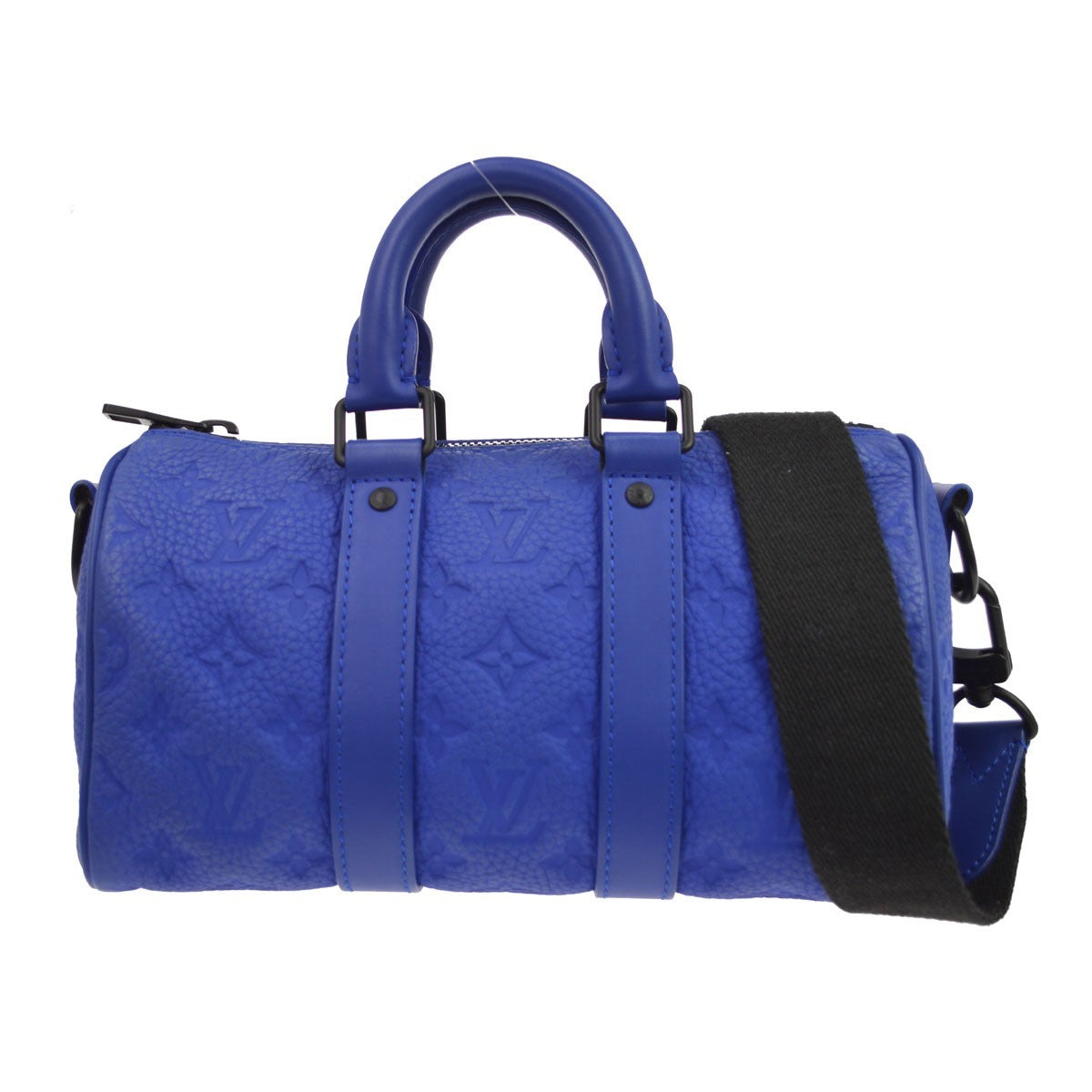 Louis Vuitton Keepall Bandouliere Monogram Taurillon Leather Blue Leather Travel Bag Bag (Pre-Owned)