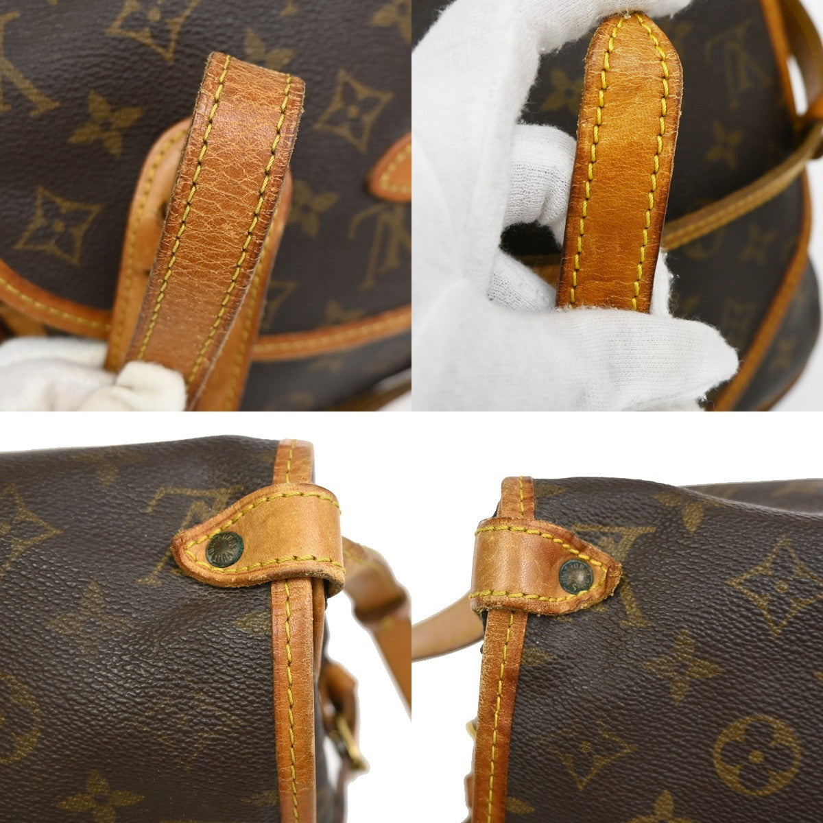 Louis Vuitton Saumur Monogram Canvas Brown Canvas Shoulder Bag Bag (Pre-Owned)