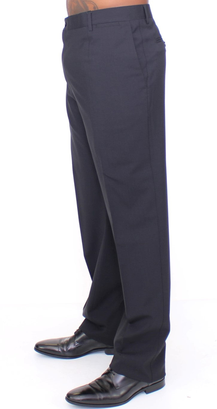 Dolce & Gabbana Black Wool Stretch Pleated Men's Pants
