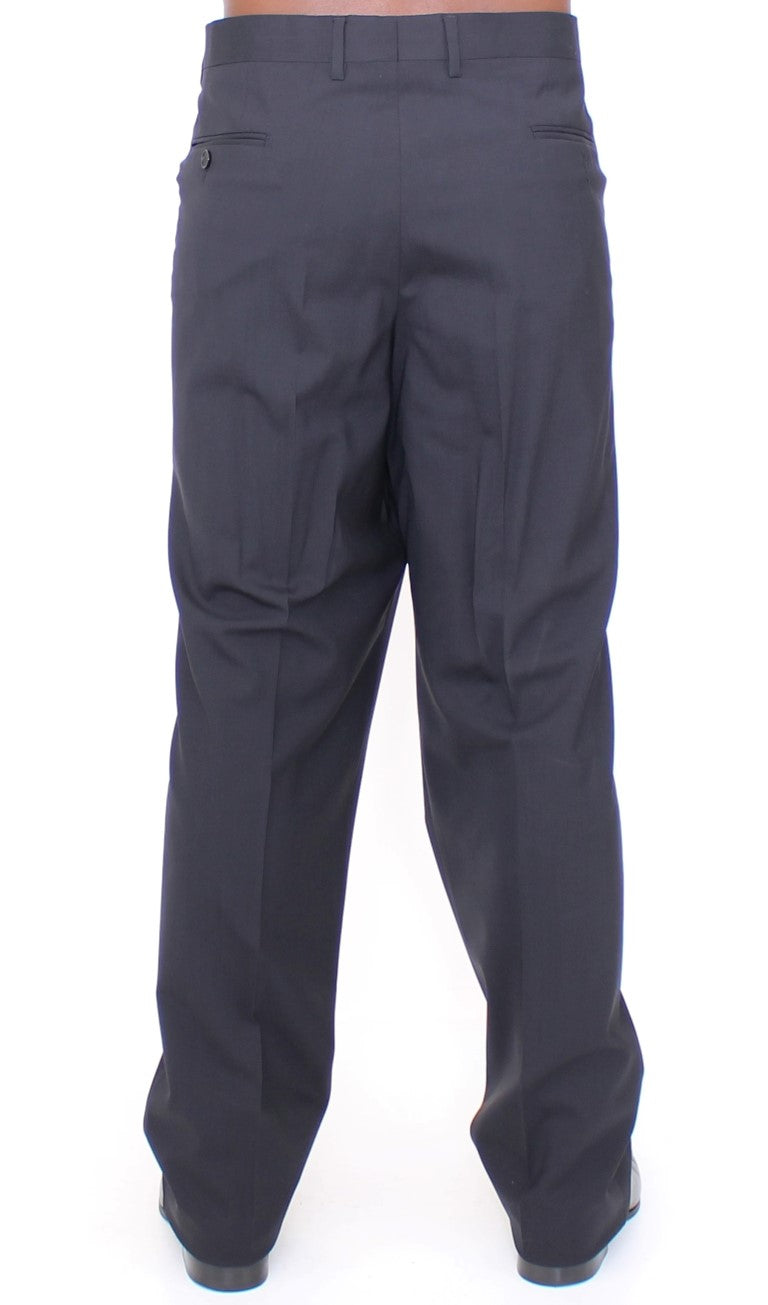Dolce & Gabbana Black Wool Stretch Pleated Men's Pants