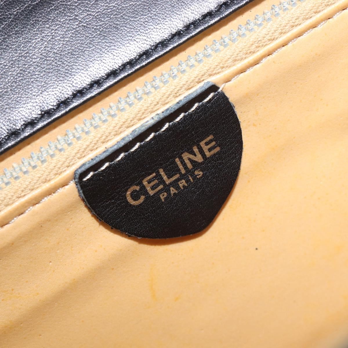 Celine Shoulder Leather Black Leather Shoulder Bag Bag (Pre-Owned)