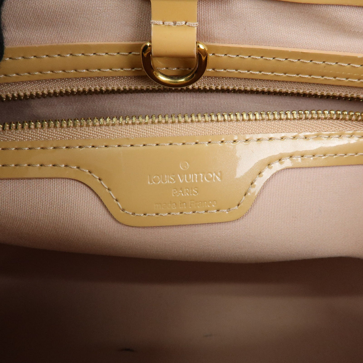 Louis Vuitton Wilshire Monogram Vernis Beige Patent_Leather Handbag (Pre-Owned)