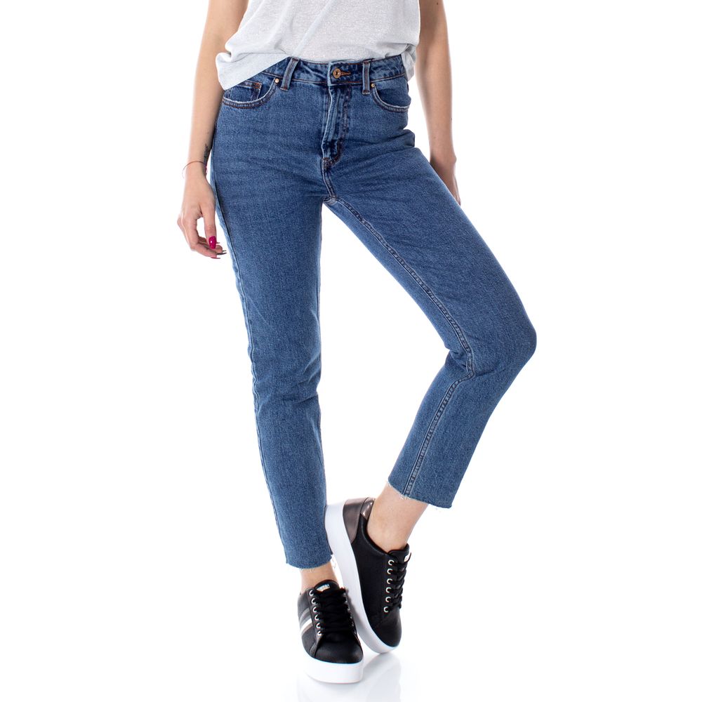 Only Blue Cotton Jeans & Women's Pant