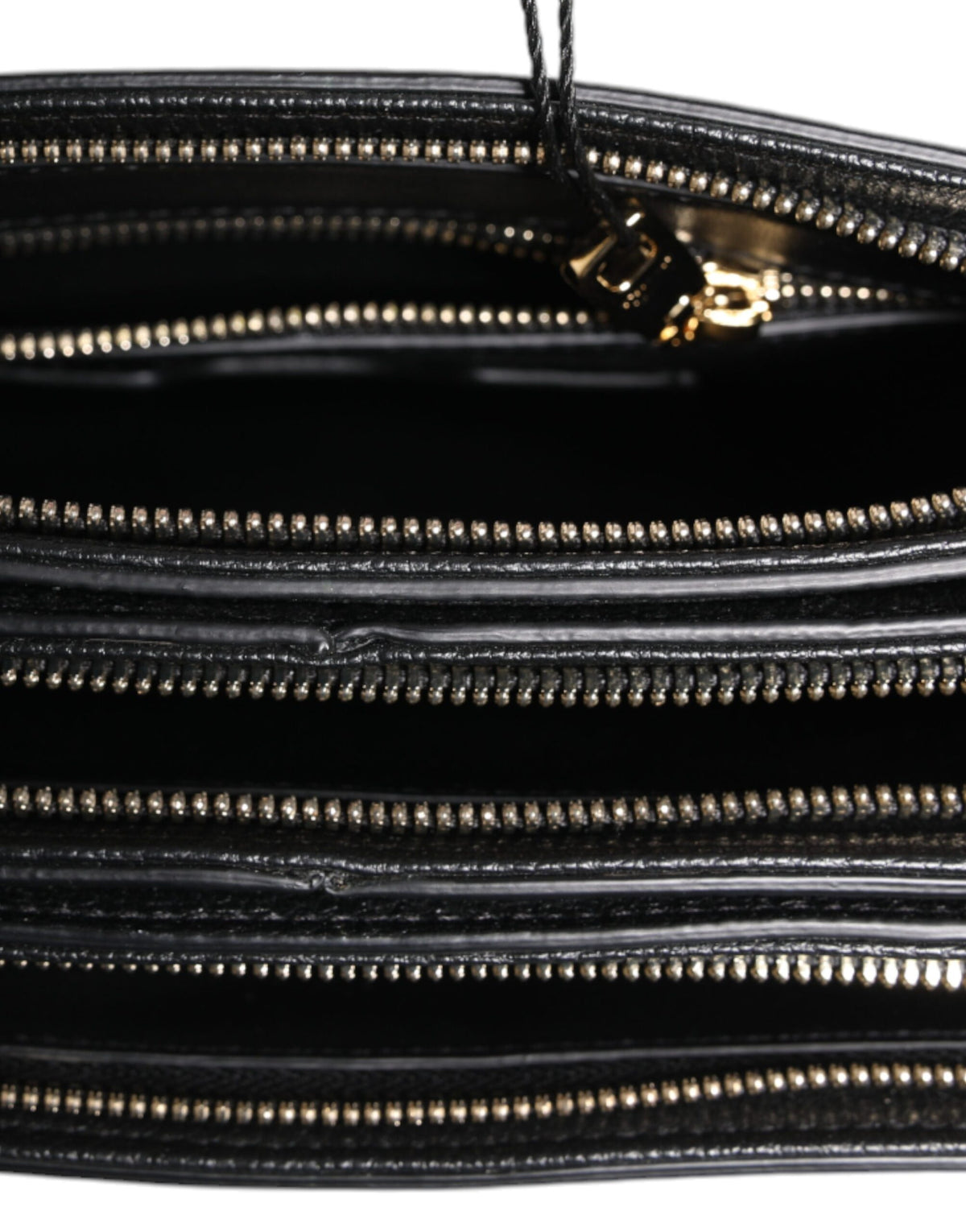 Dolce & Gabbana Black Grain Leather Logo Plaque Clutch Women's Bag (Pre-Owned)