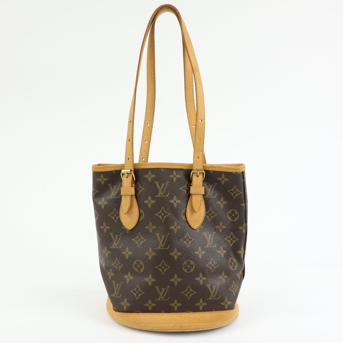 Louis Vuitton Petit Bucket Monogram Canvas Brown Canvas Handbag (Pre-Owned)