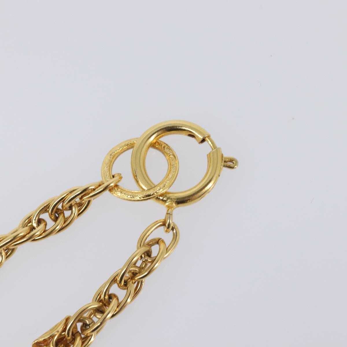 Chanel Vintage Diamond Coco Mademoiselle Long Metal Gold Metal Necklace Jewelry (Pre-Owned)