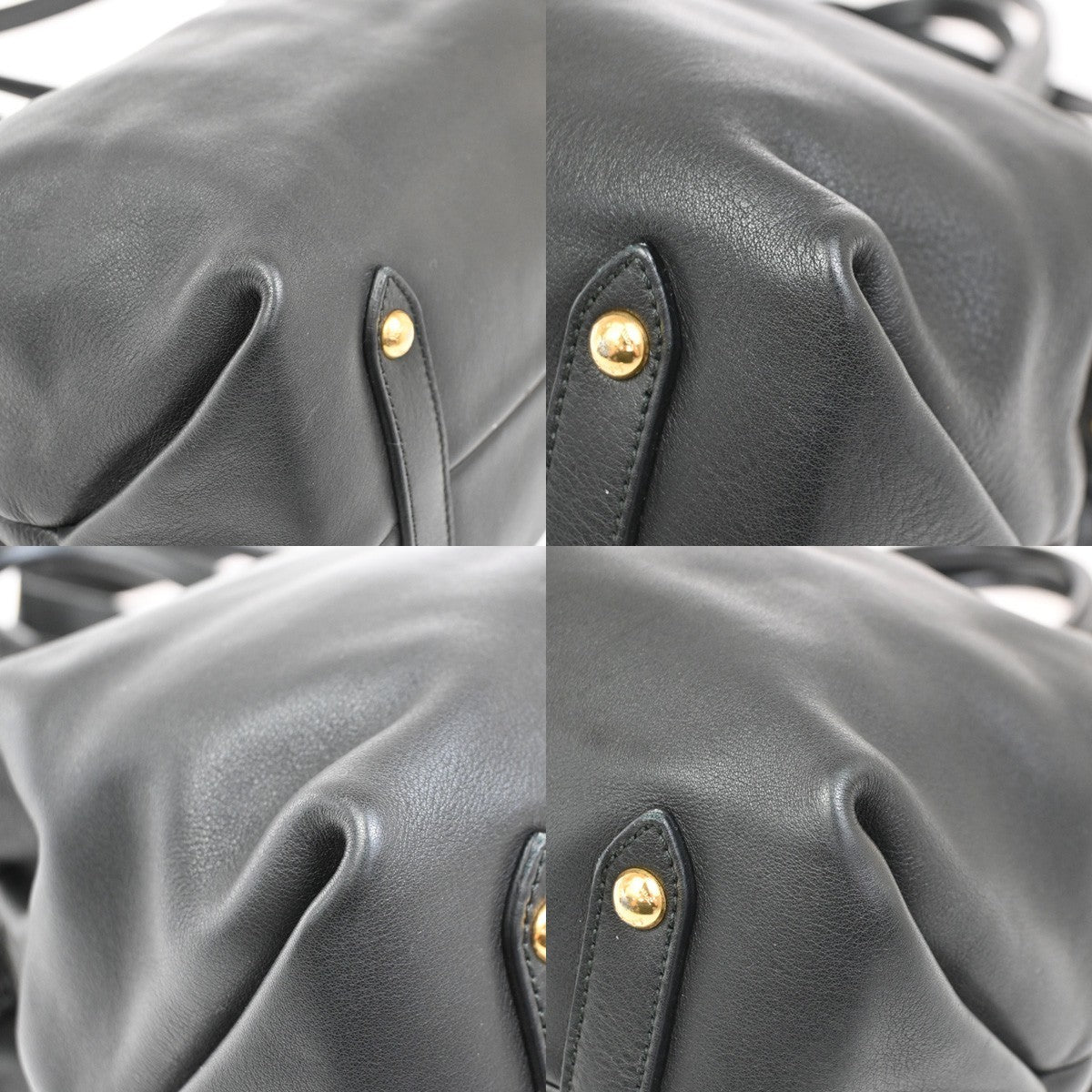 Salvatore Ferragamo Gancini Tote Leather Black Leather Tote Bag Bag (Pre-Owned)