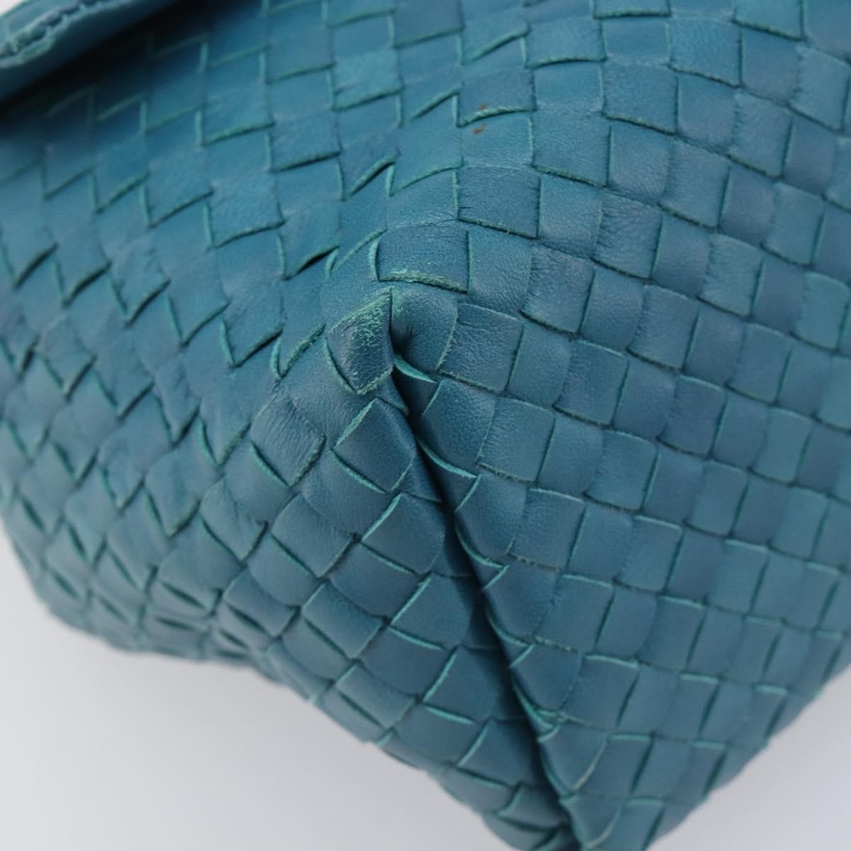 Bottega Veneta Adjustable Flap Intrecciato Nappa Blue Leather Shoulder Bag Bag (Pre-Owned)