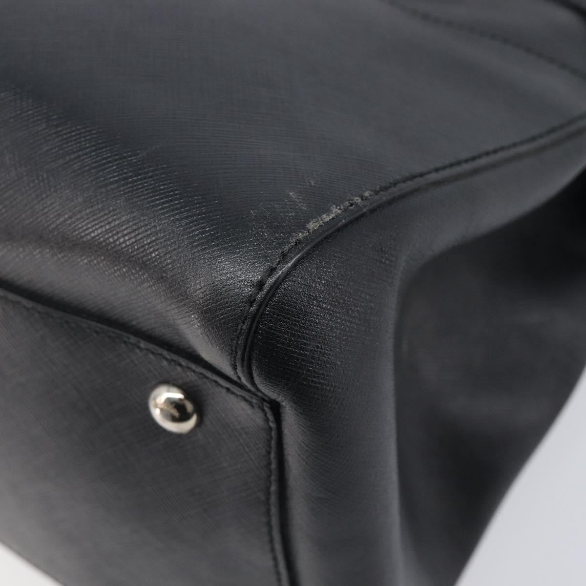 Salvatore Ferragamo Beky Saffiano Leather Black Leather Tote Bag Bag (Pre-Owned)