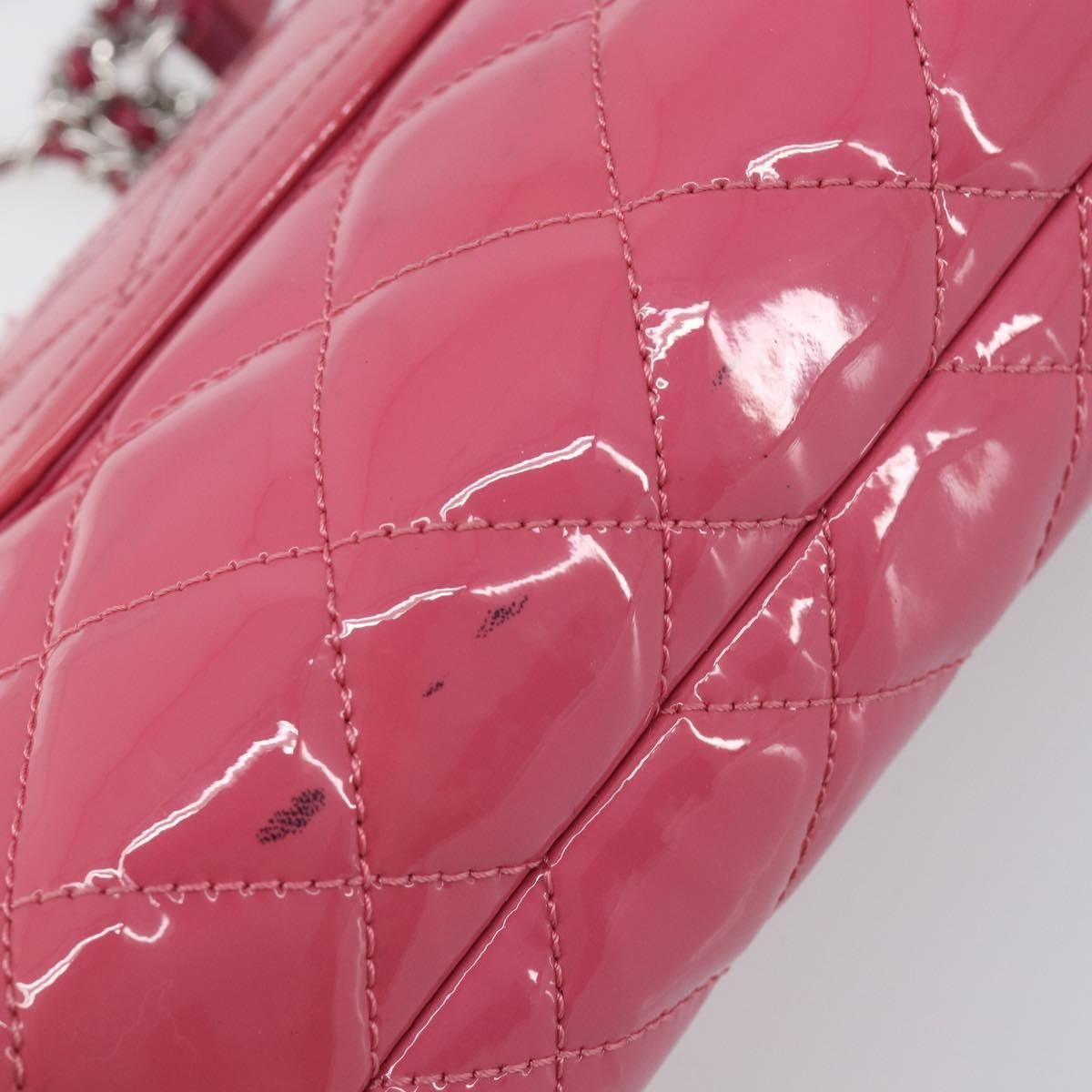 Chanel Mademoiselle Lock Chain Quilted Patent Pink Patent_Leather Shoulder Bag Bag (Pre-Owned)