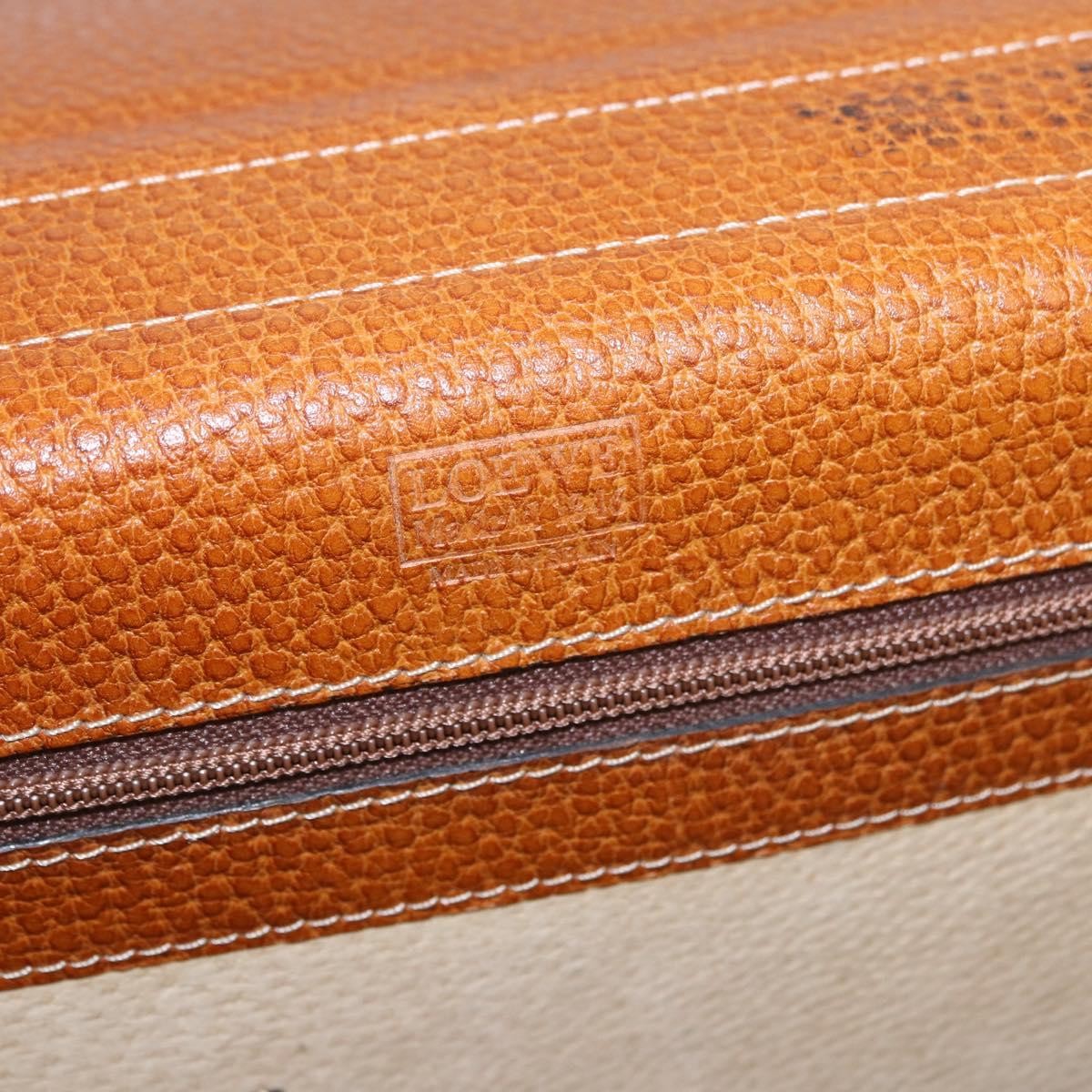 Loewe Anagram Business Leather Brown Leather Briefcase Bag (Pre-Owned)