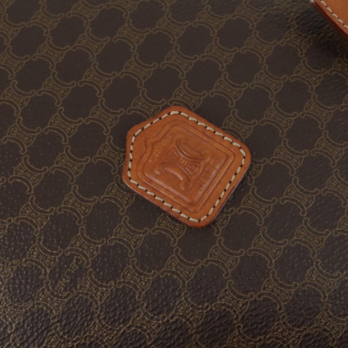 Celine Vintage Macadam Canvas And Leather Brown Canvas Handbag (Pre-Owned)