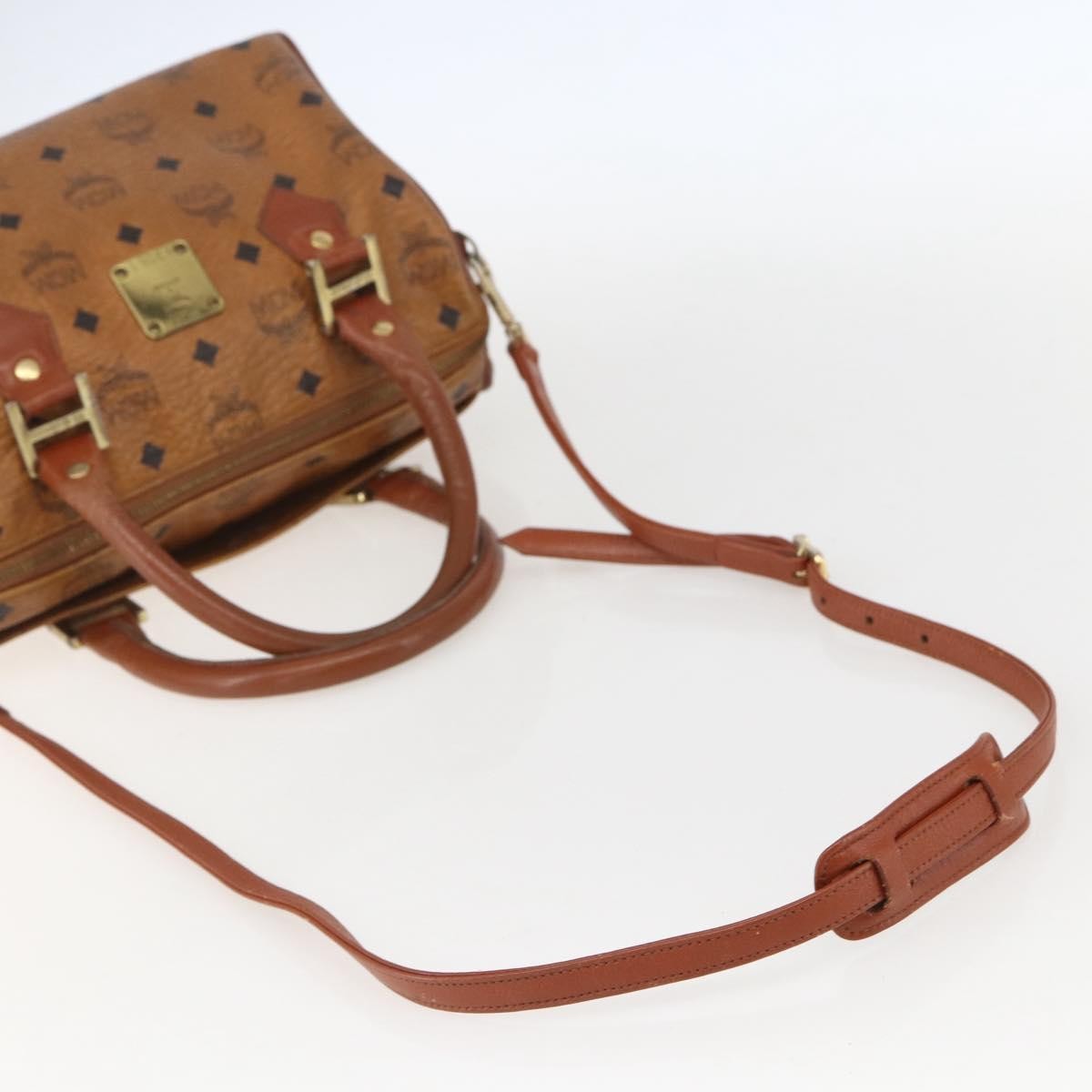 MCM Visetos Logogramme Leather Brown Leather Handbag (Pre-Owned)