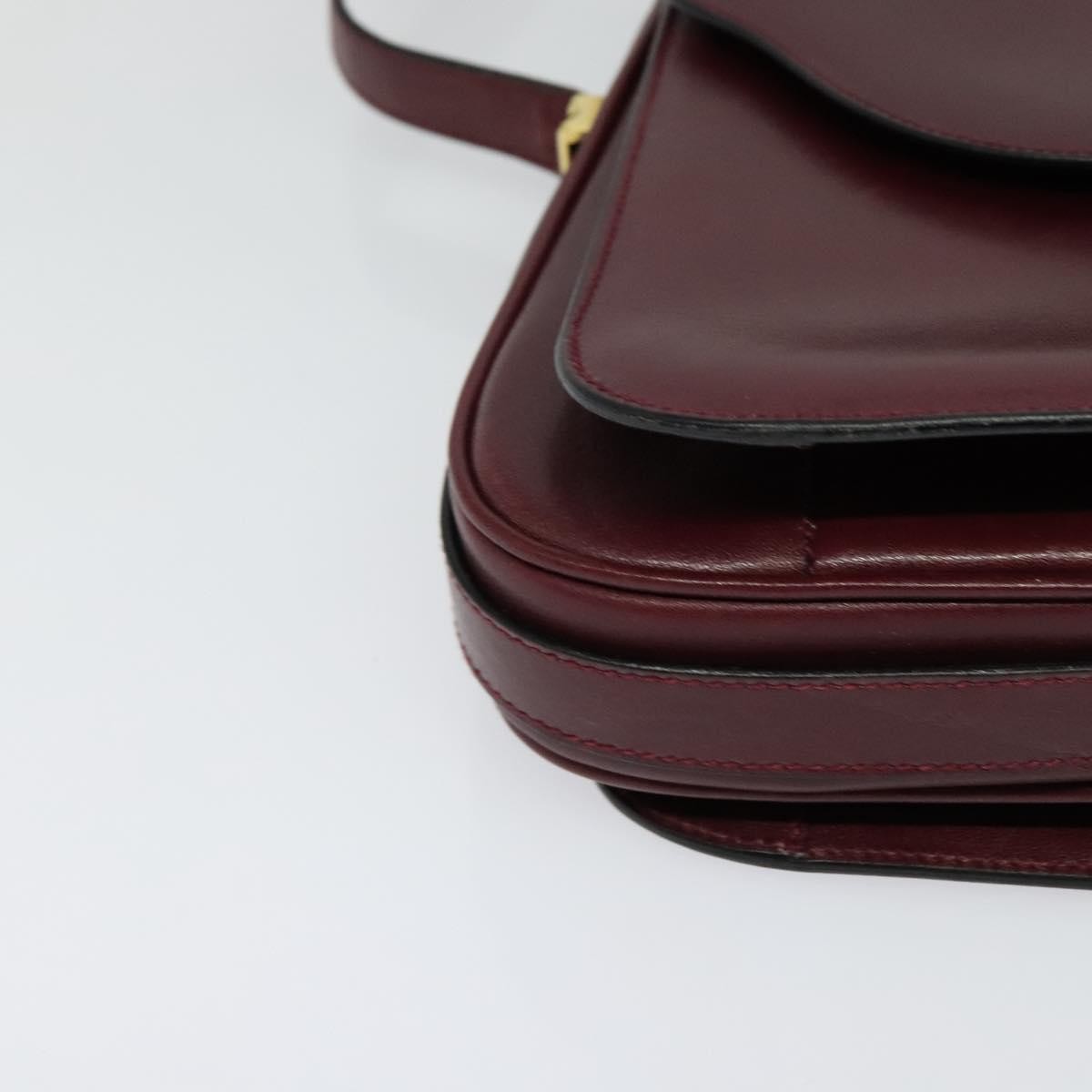 Bally Vintage Leather Burgundy Leather Shoulder Bag Bag (Pre-Owned)