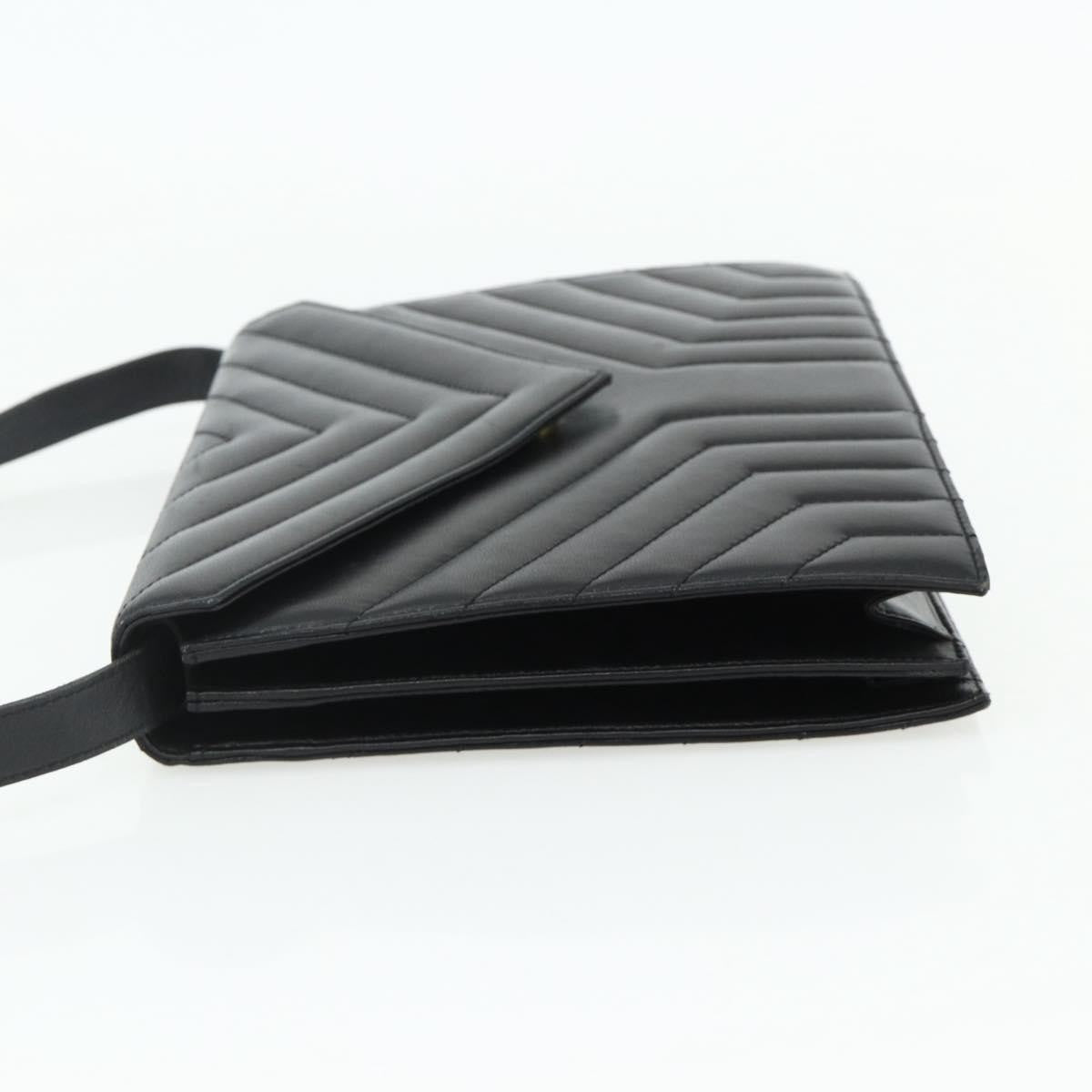 Saint Laurent Loulou Nm Matelasse Chevron Leather Black Leather Shoulder Bag Bag (Pre-Owned)