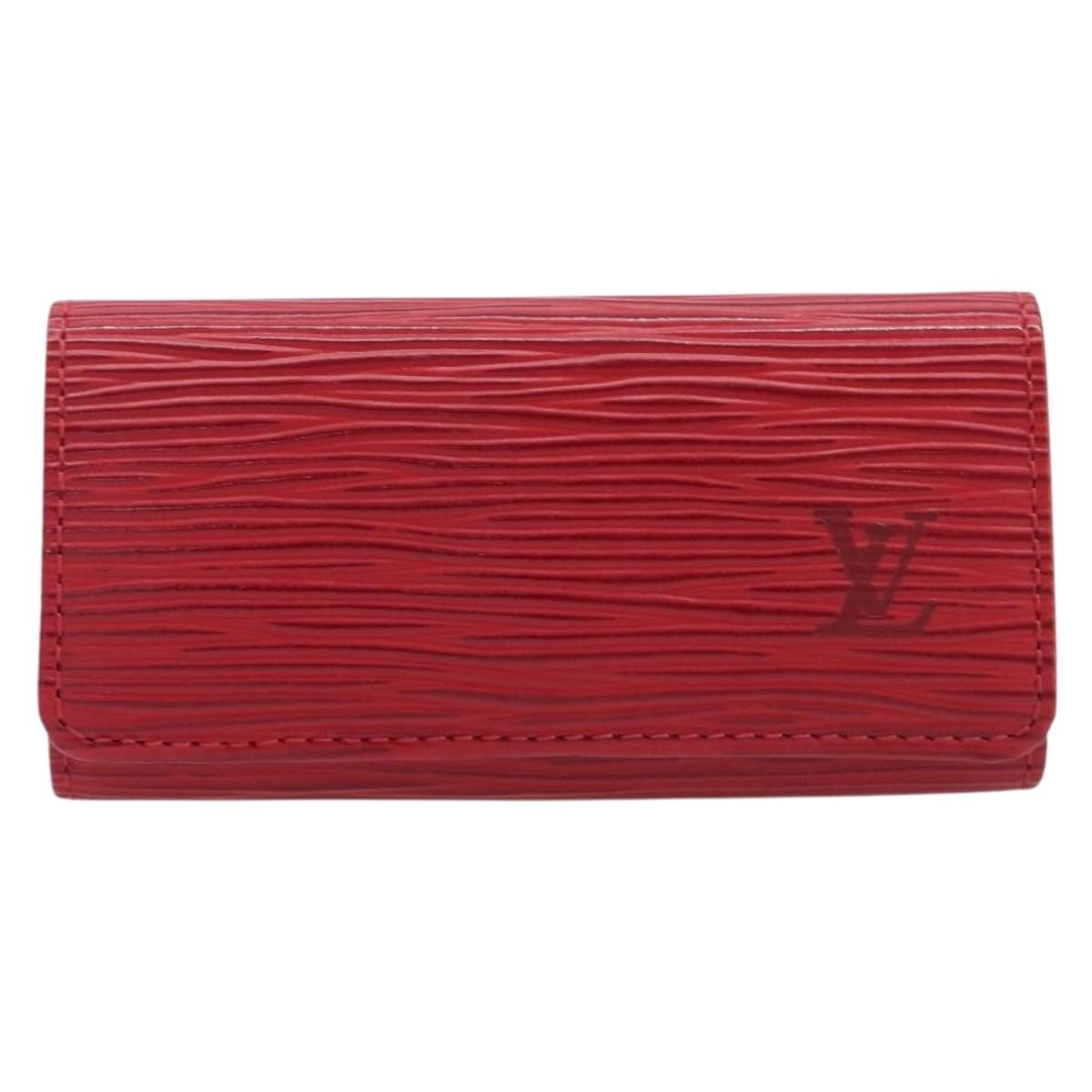 Louis Vuitton Multiclés 4 Cuir Verni Red Leather Wallets Accessory (Pre-Owned)