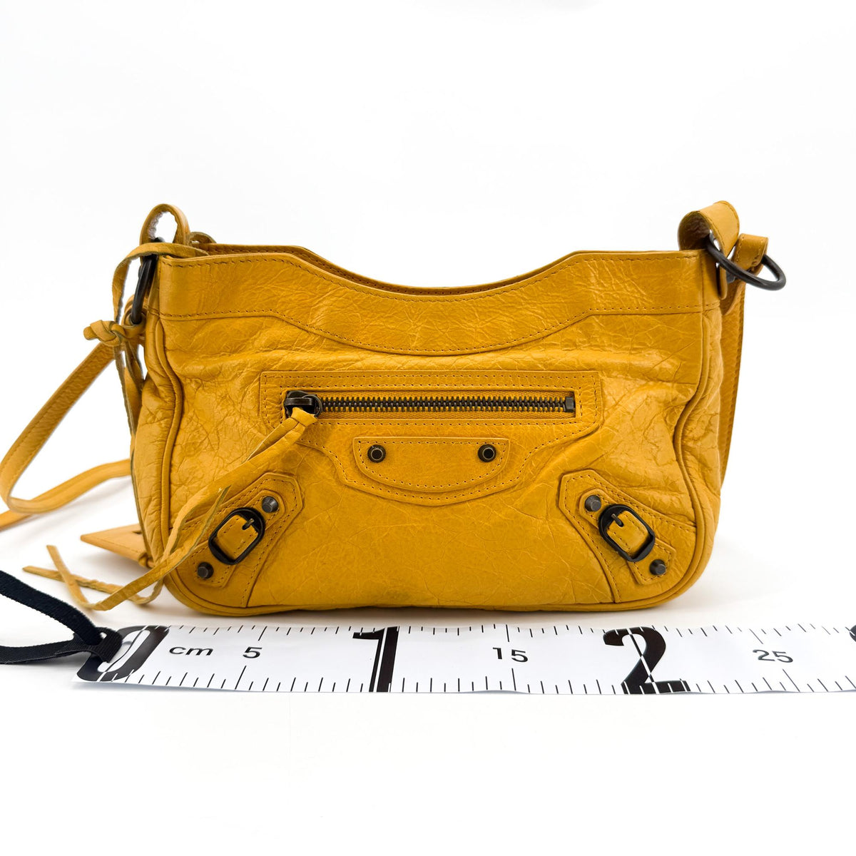 Balenciaga Hip Classic Studs Leather Yellow Leather Crossbody Bag Bag (Pre-Owned)
