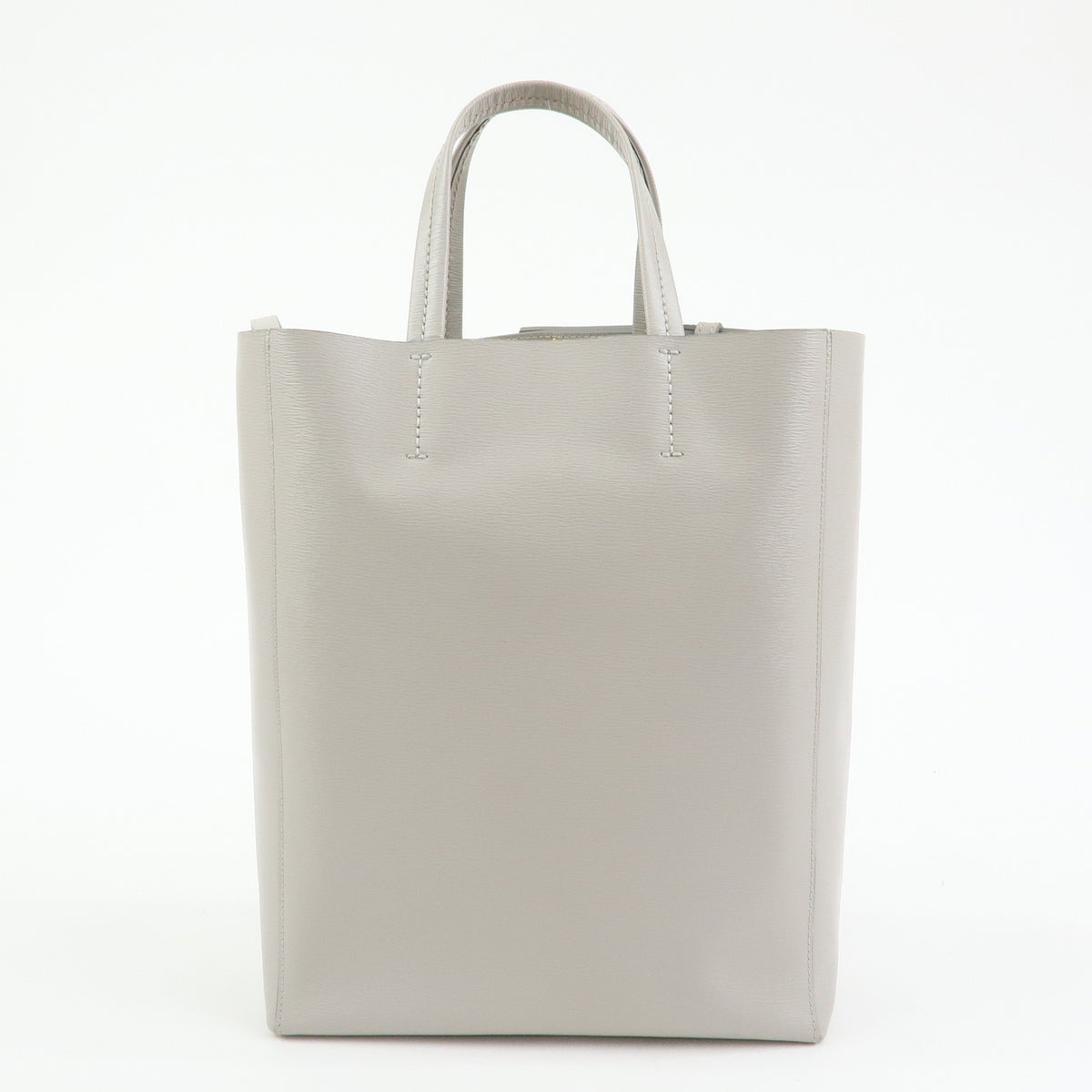 Celine Vertical Cabas Leather Beige Leather Tote Bag Bag (Pre-Owned)