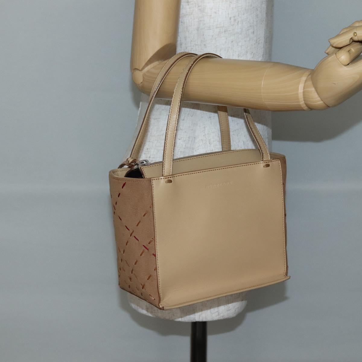 Burberry Vintage Leather Beige Leather Handbag (Pre-Owned)