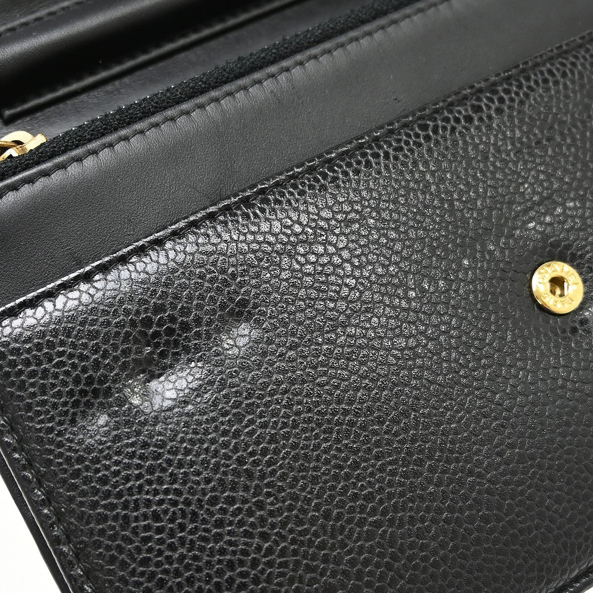 Chanel Wallet On Chain Caviar Black Leather Clutche & Pouche Bag (Pre-Owned)