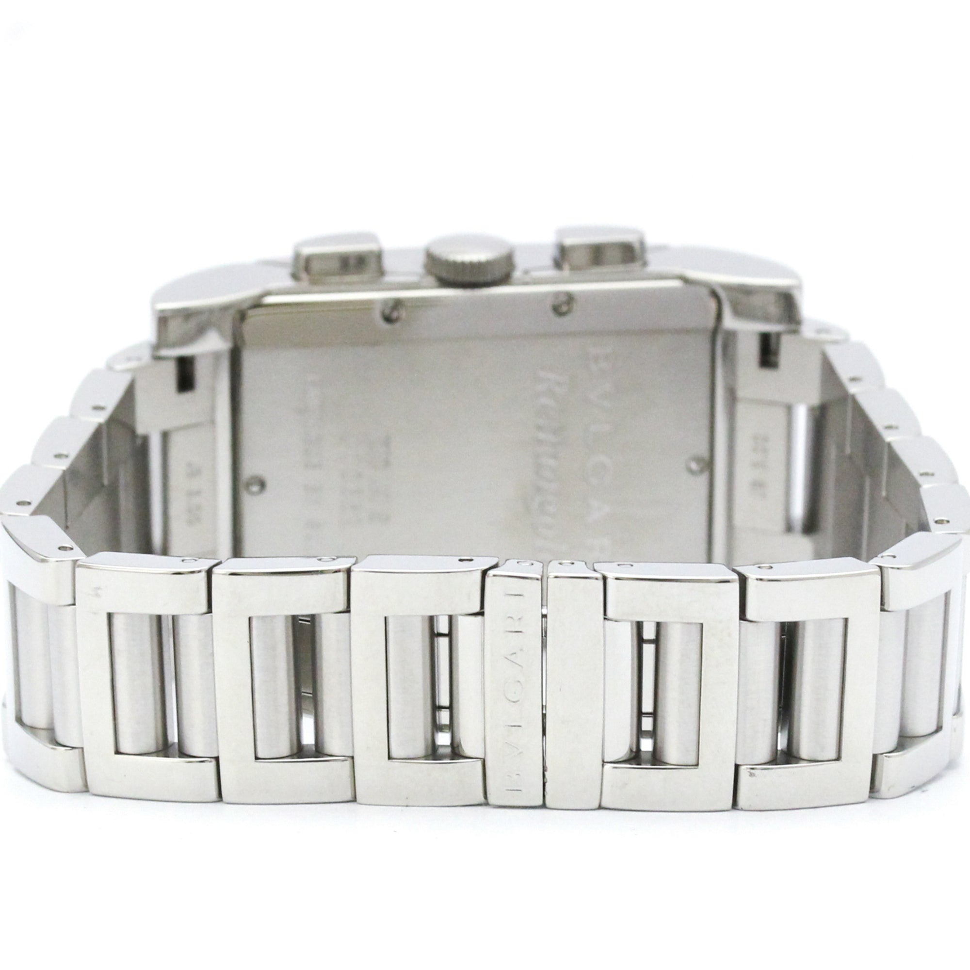Bvlgari Bvlgari Rettangolo Chronograph Quartz Stainless Steel Watch (Pre-Owned)