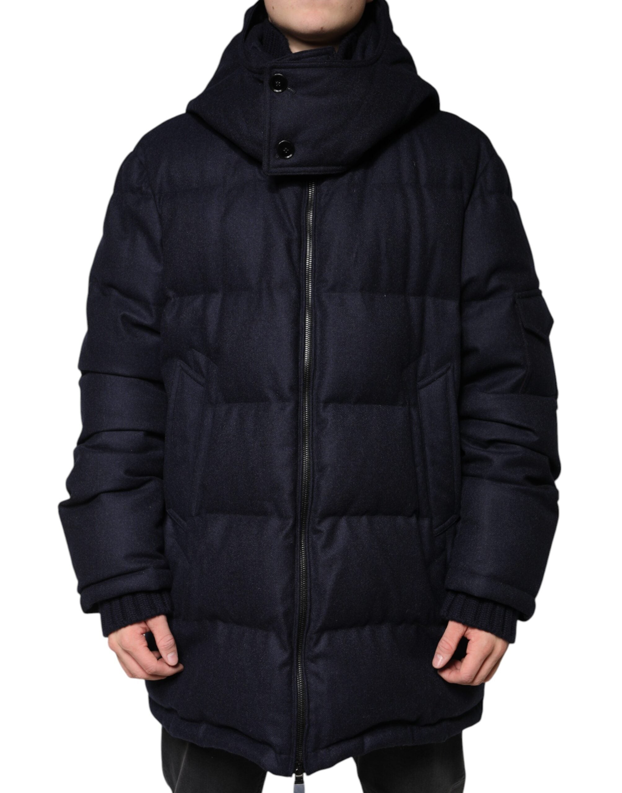 Dolce & Gabbana Black Nylon Hooded Puffer Men Coat Men's Jacket