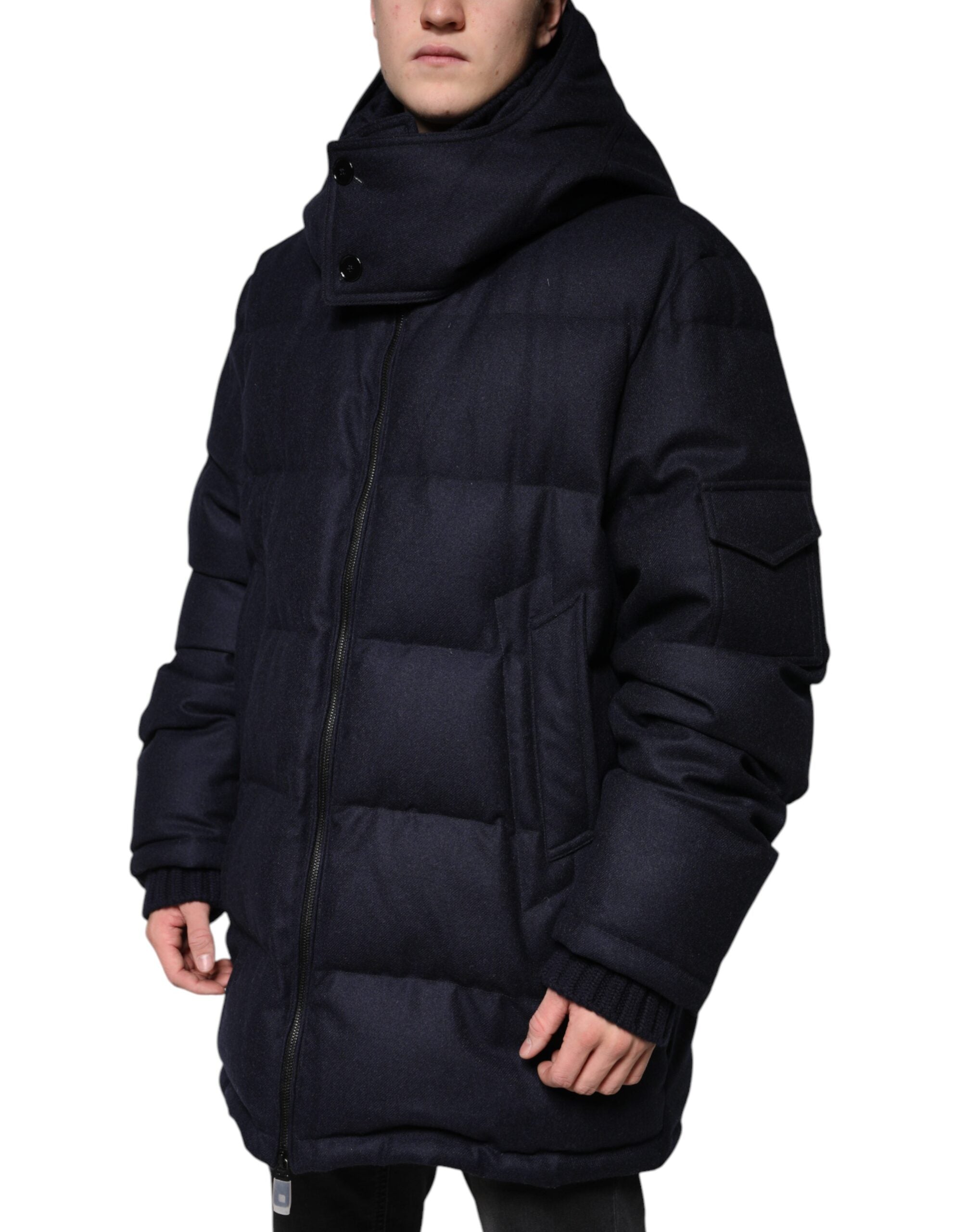 Dolce & Gabbana Black Nylon Hooded Puffer Men Coat Men's Jacket