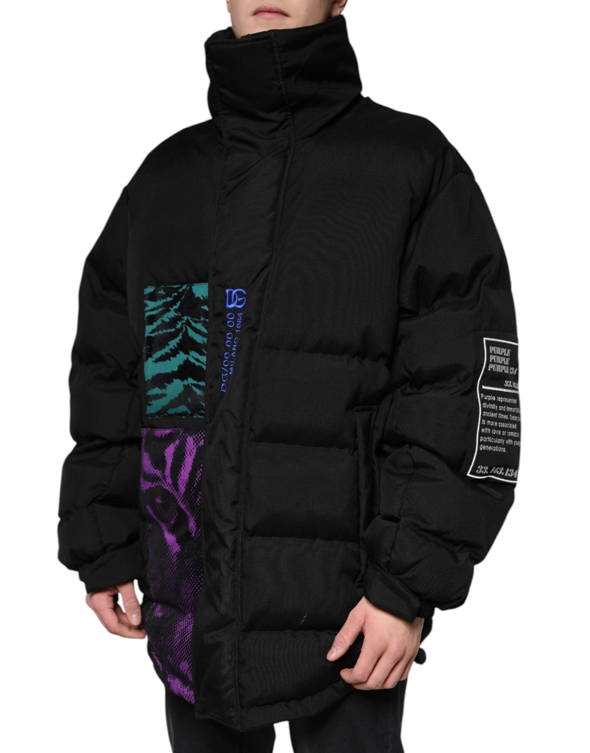 Dolce & Gabbana Black Nylon Puffer Men Full Zip Men's Jacket