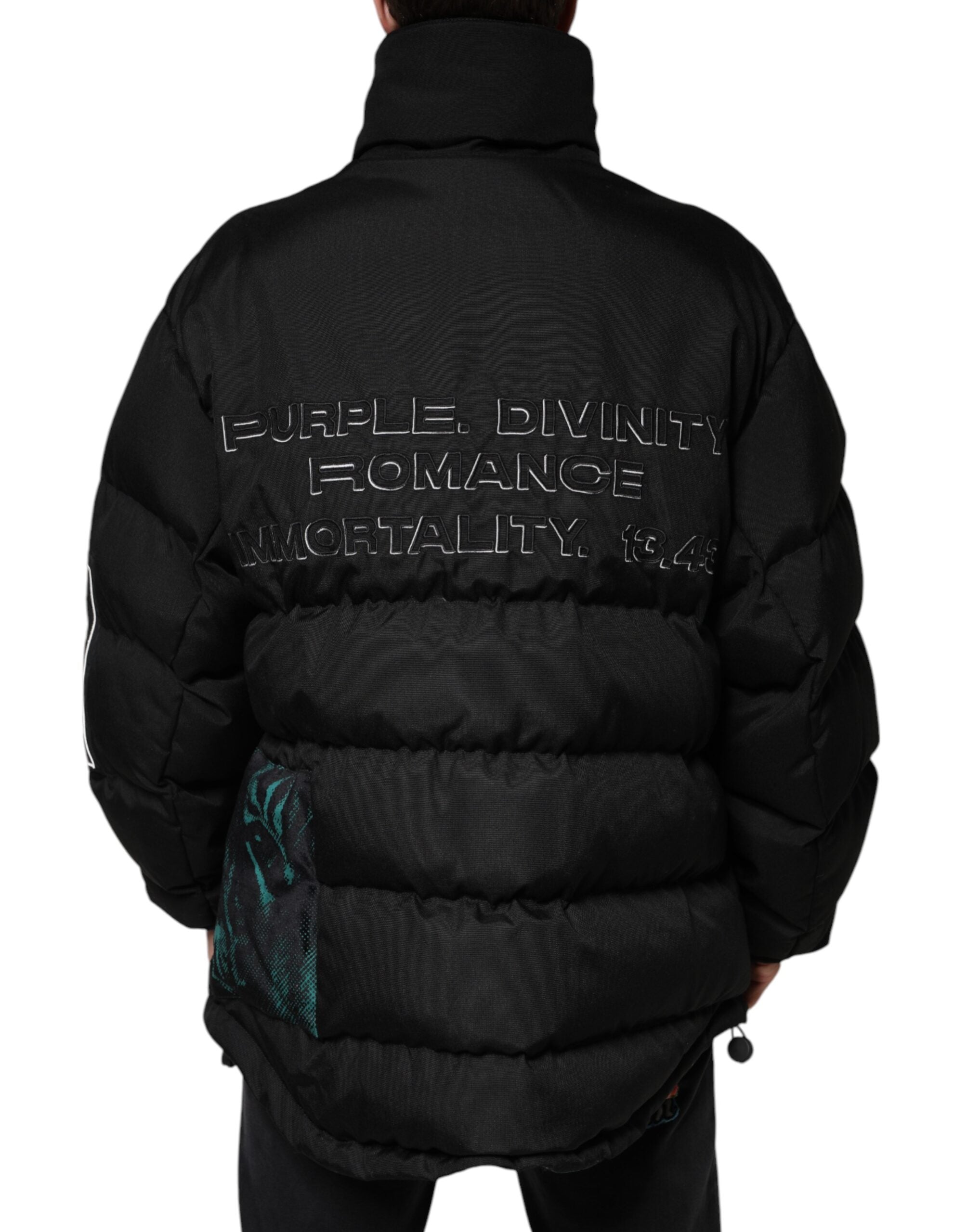 Dolce & Gabbana Black Nylon Puffer Men Full Zip Men's Jacket