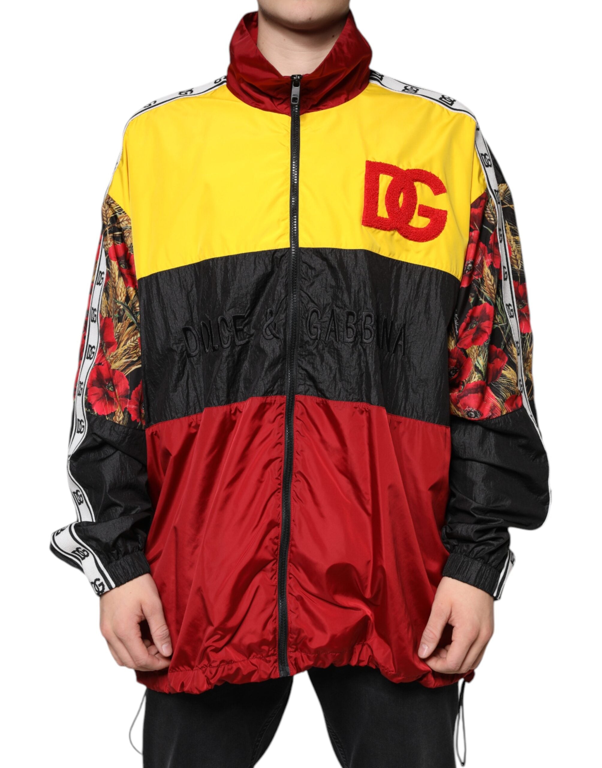 Dolce & Gabbana Multicolor Patchwork Men Full Zip Men's Sweater