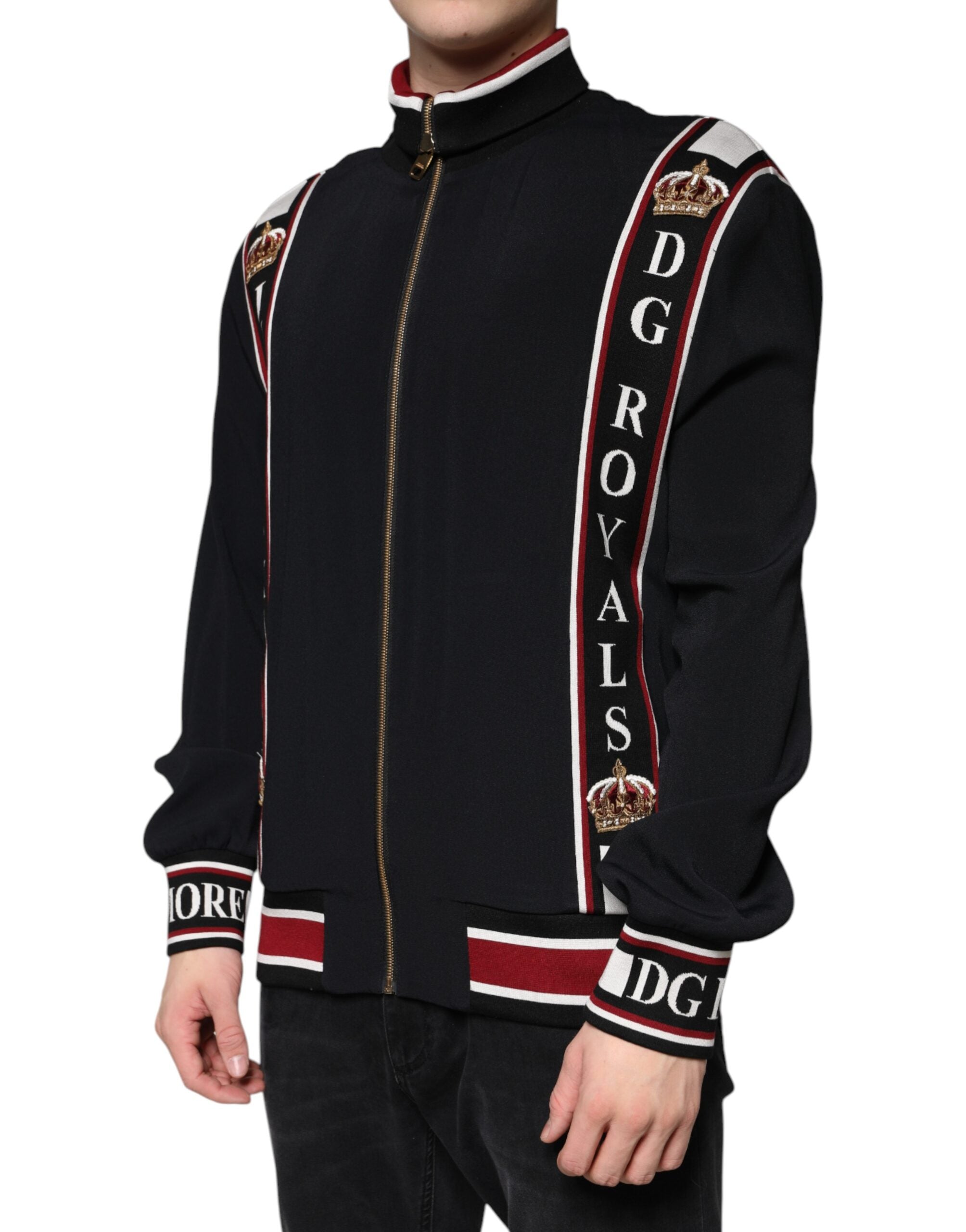Dolce & Gabbana Black DG King Full Zip Sweatshirt Men's Sweater