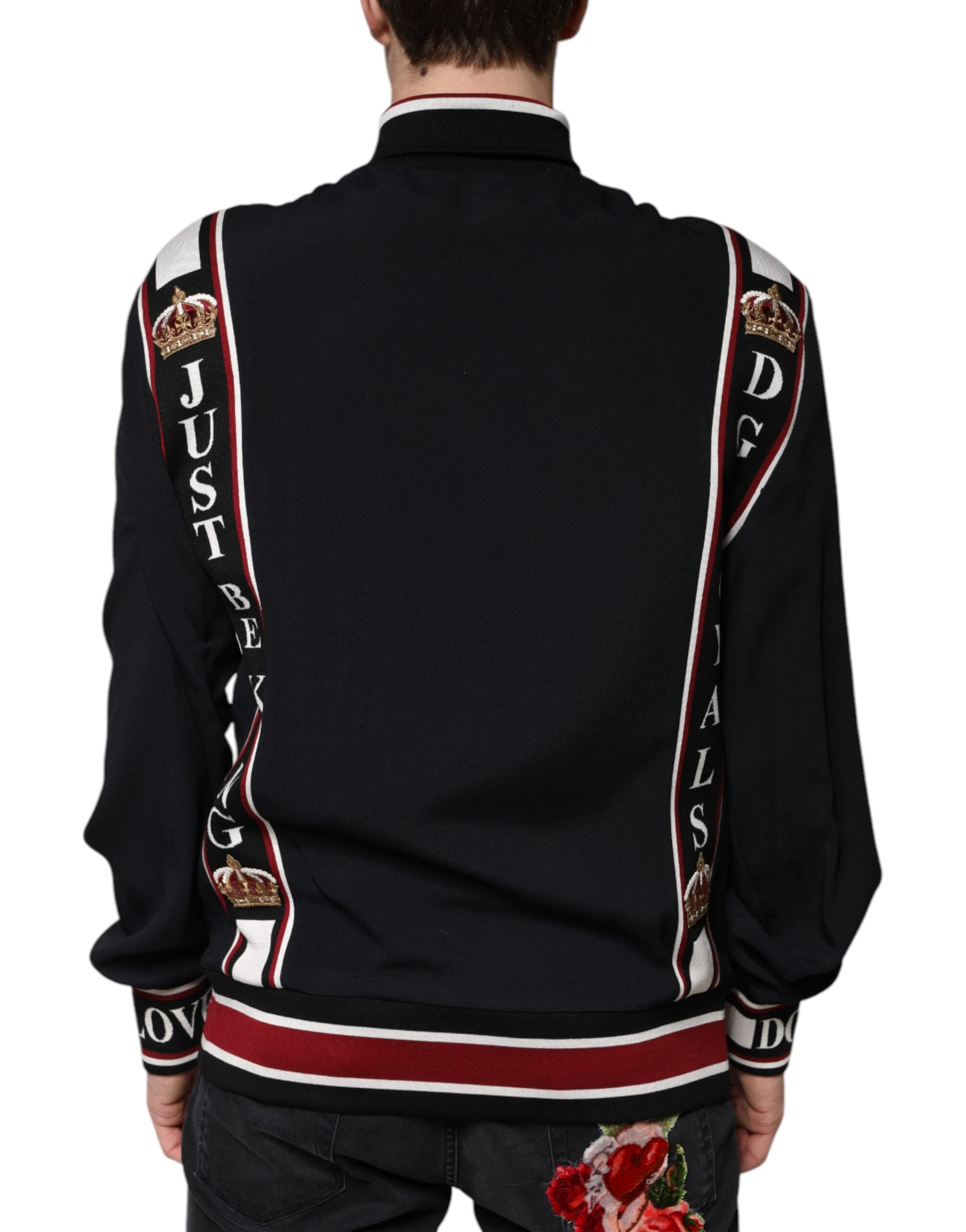 Dolce & Gabbana Black DG King Full Zip Sweatshirt Men's Sweater