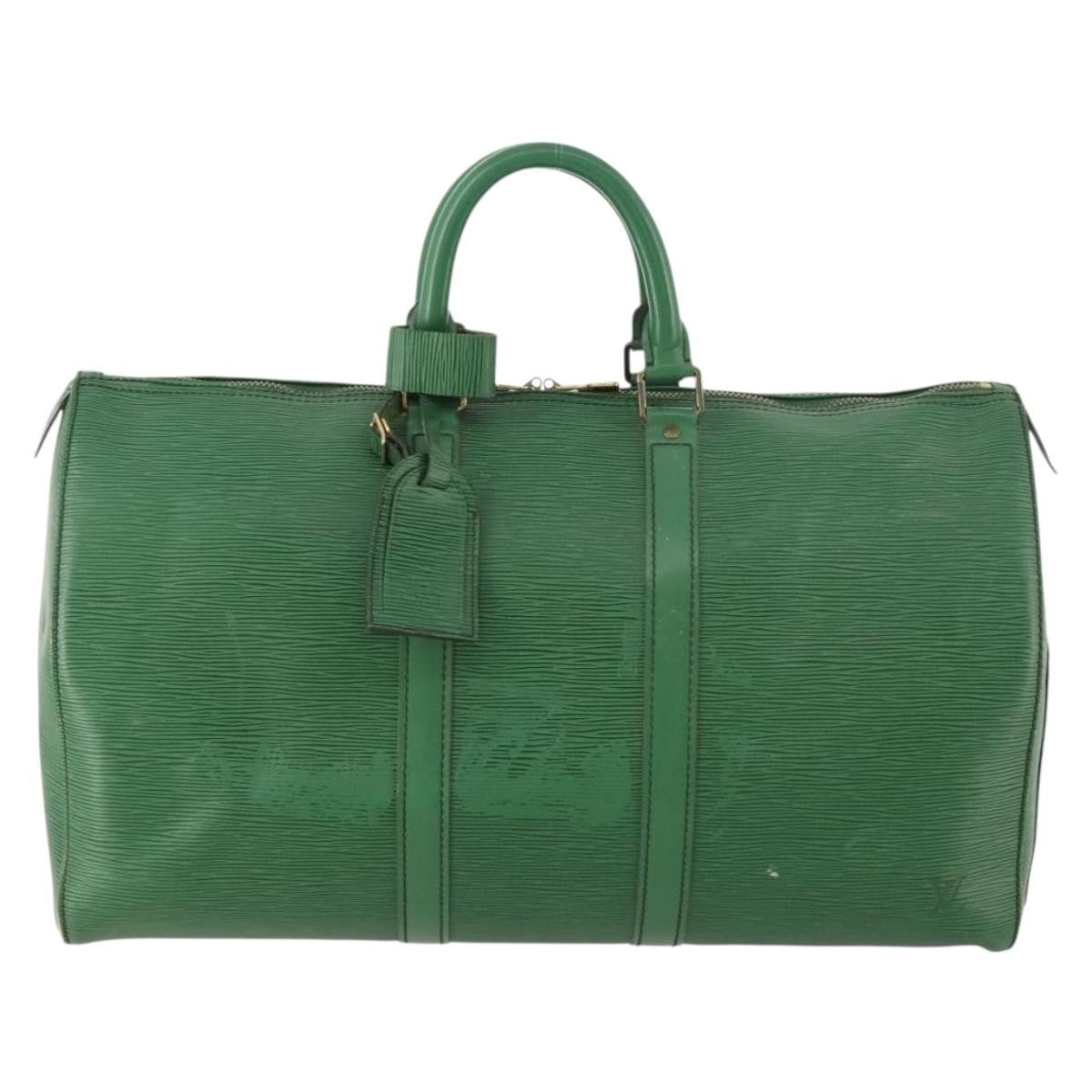 Louis Vuitton Keepall Epi Leather Green Leather Travel Bag Bag (Pre-Owned)