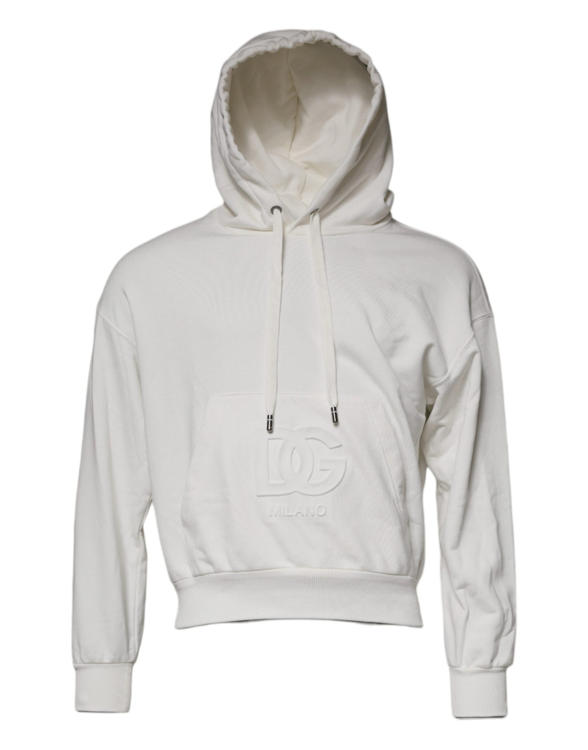 Dolce & Gabbana White Logo Hooded Pullover Men Sweatshirt Men's Sweater (Pre-Owned)